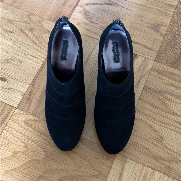 Black Suede Tahari Booties - Picture 2 of 7